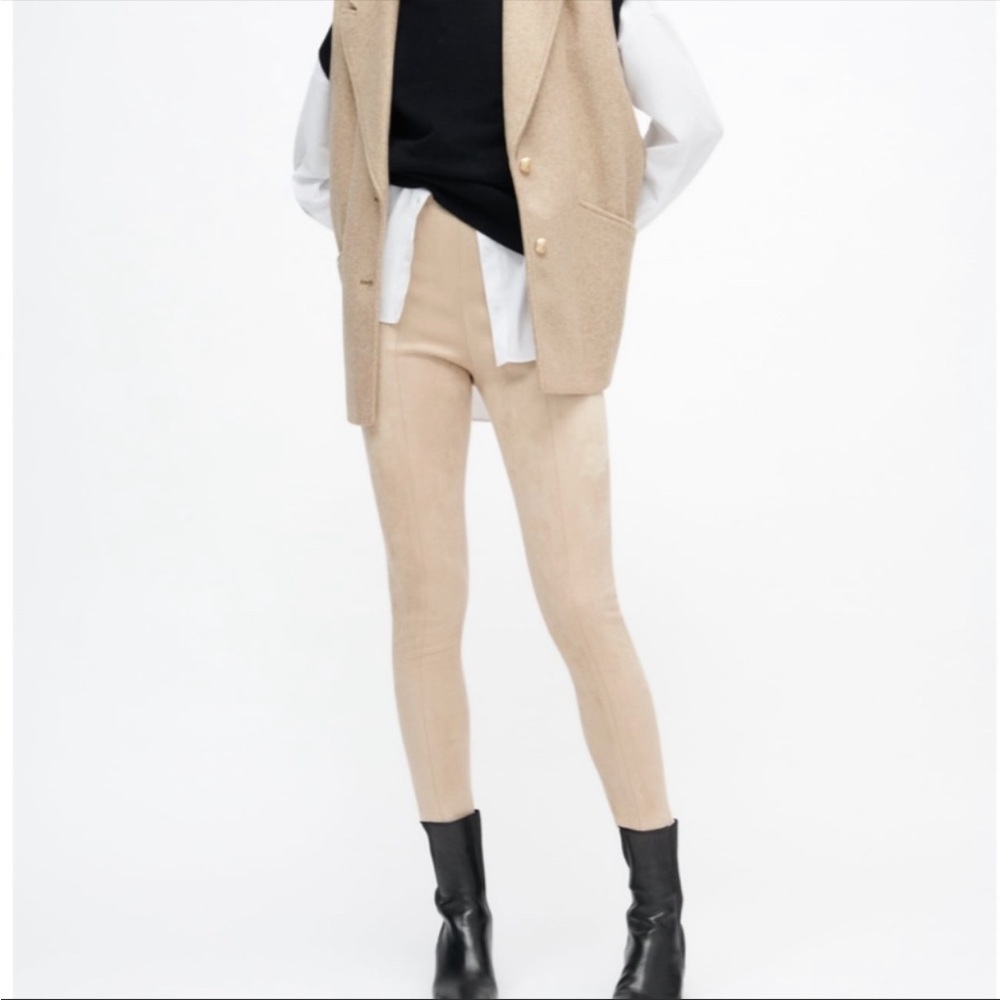 Zara Faux Suede leggings